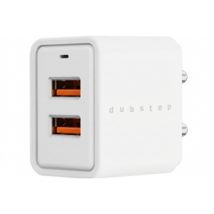  Dual USB Fast Charger 2.4A, Smart Wall Adapter with Heat & IC Protection for Android & iOS Devices