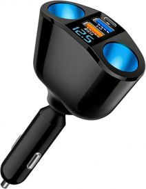 120W Car Cigarette Lighter Adapter, Dual Usb Car Charger PD30W + QC3.0 + 2.4A, 360° Rotation Multi-Socket Splitter with LED,Fast Charge for Phone Tablet Vehicle GPS Dashcam, Accessories